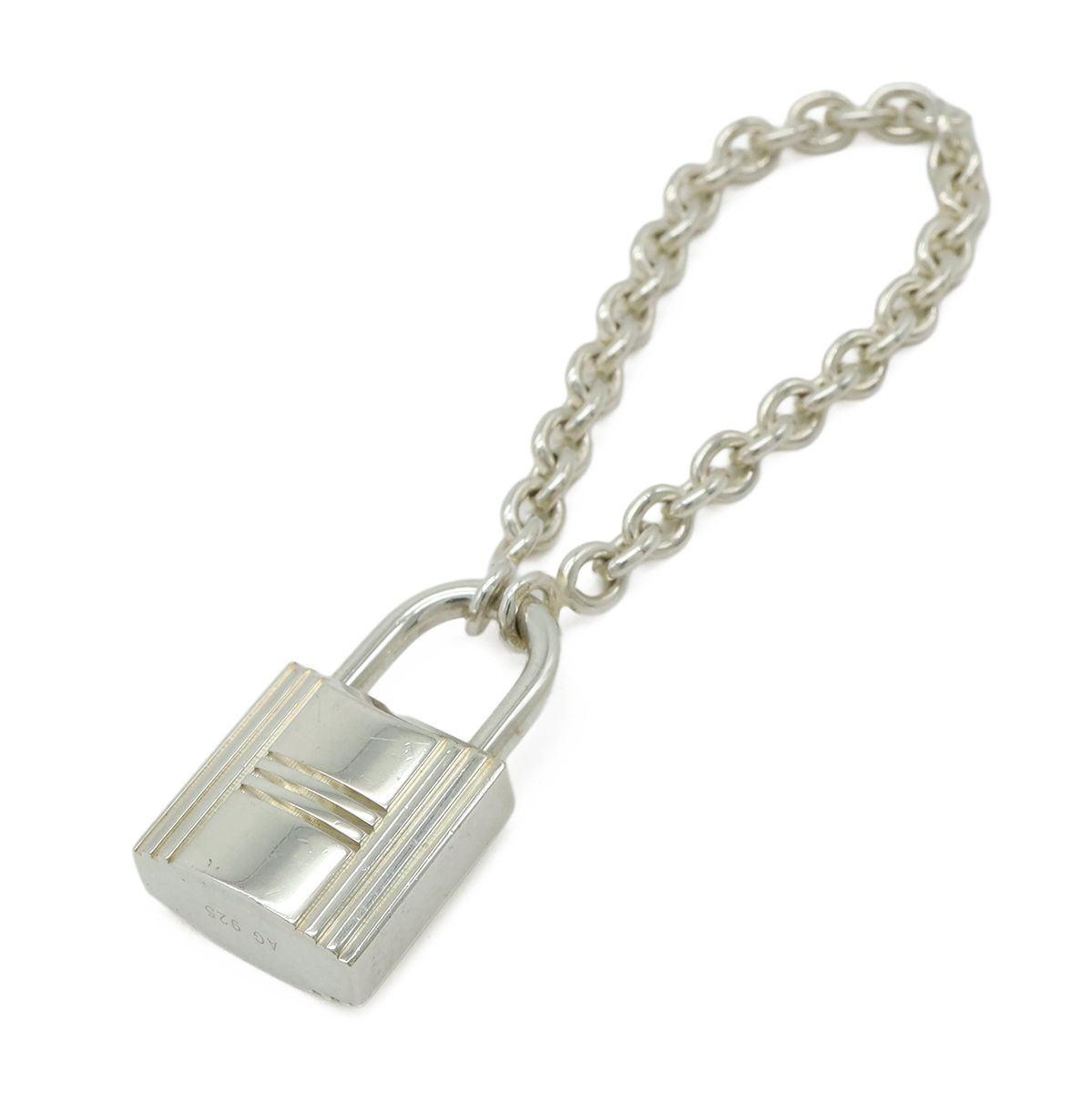 Hermes Cadena Bag Charm Key Holder Key Hook Chain Silver — view 2