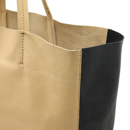 Celine Horizontal Cabas Bicolor Tote Large Shoulder Bag Vertical Leather Beige — view 7
