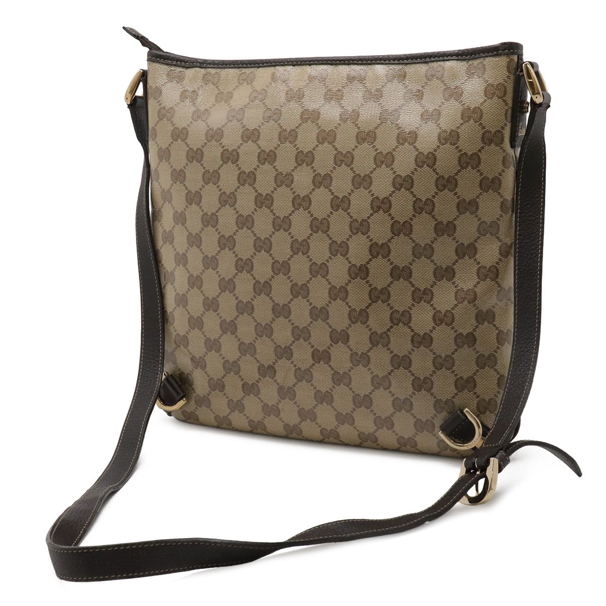 Gucci GG Crystal Abbey Shoulder Bag Crossbody Leather Beige Dark Brown — view 2