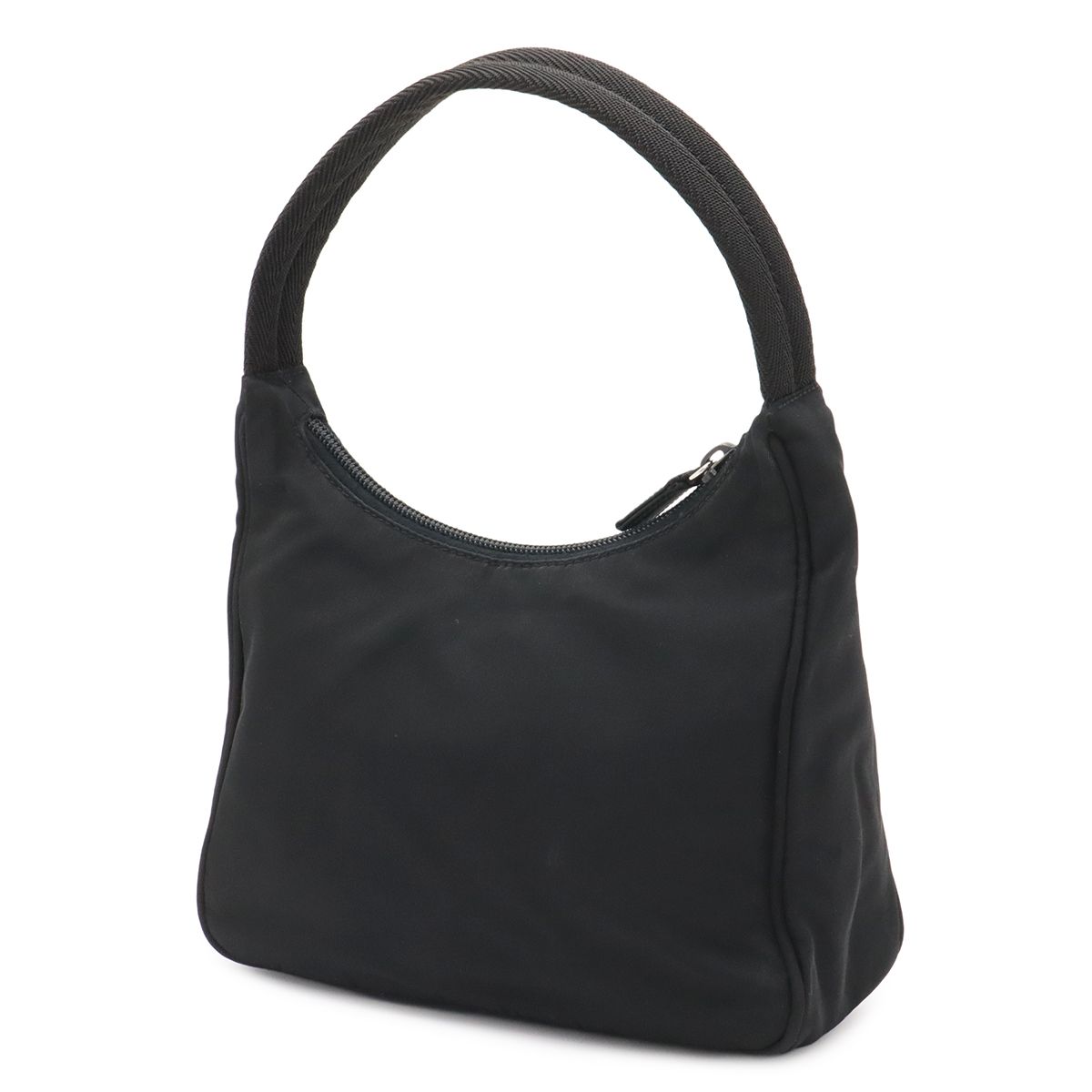 Prada Triangle Logo Pouch Mini Bag Party Nylon Nero Black Silver — view 2