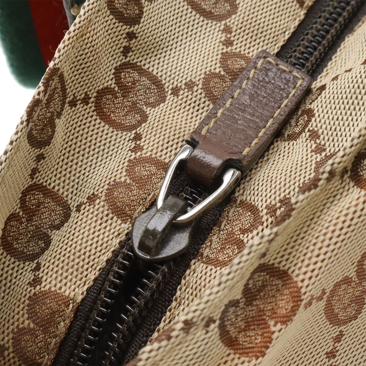 Gucci GG Nylon Sherry Line Tote Mini Shoulder Bag Beige Dark Brown — view 5