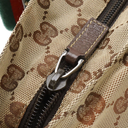 Gucci GG Nylon Sherry Line Tote Mini Shoulder Bag Beige Dark Brown — view 5