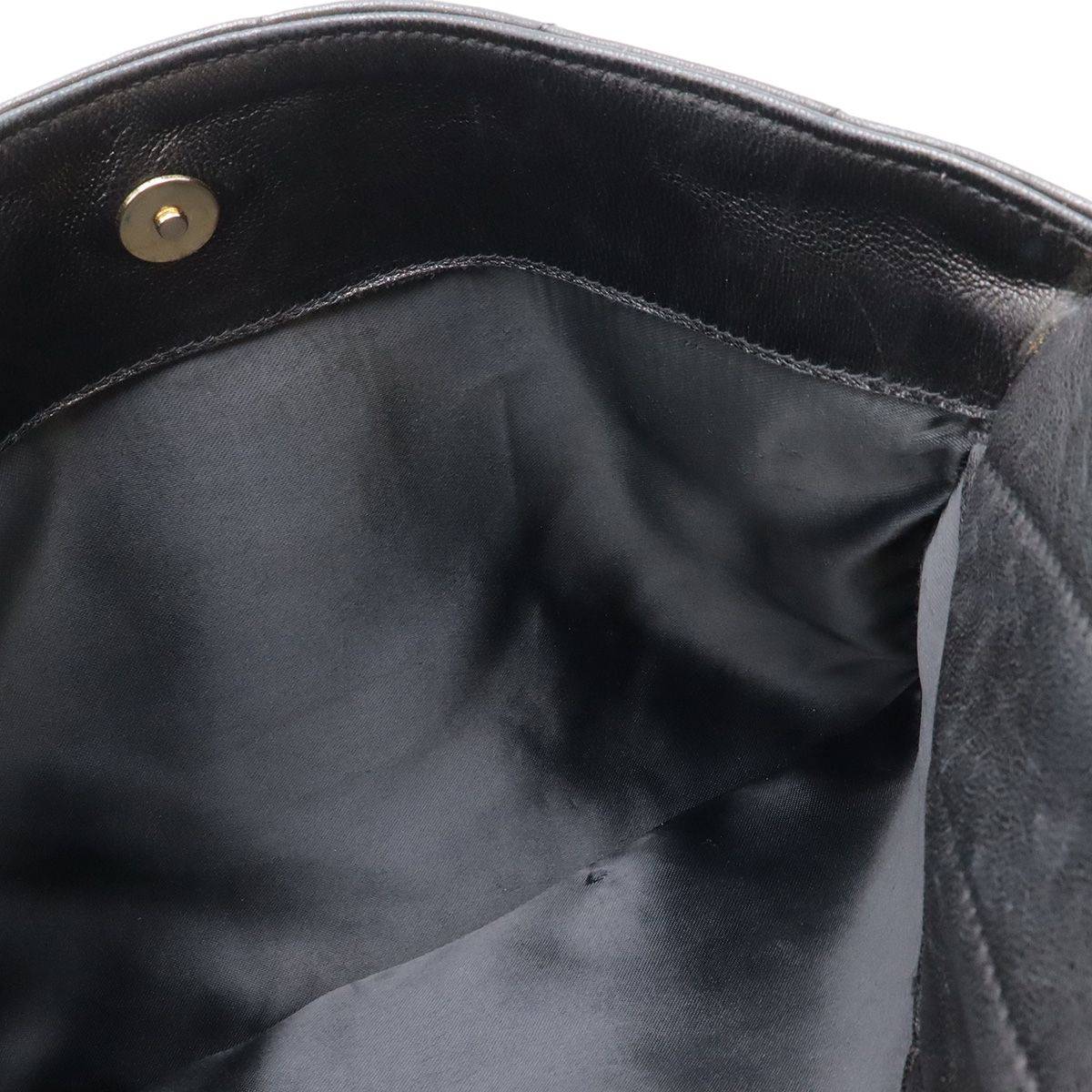 Chanel Bias Stitch CC Logo Fringe Tassel Shoulder Bag Lambskin Leather Black — view 8