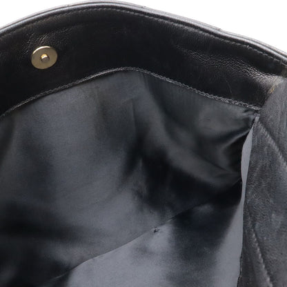 Chanel Bias Stitch CC Logo Fringe Tassel Shoulder Bag Lambskin Leather Black — view 8
