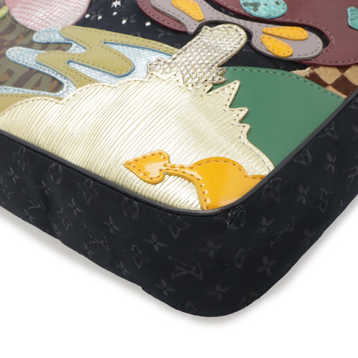 Louis Vuitton Monogram Satin Comte de Fe Besace Shoulder Bag Crossbody Noir — view 3