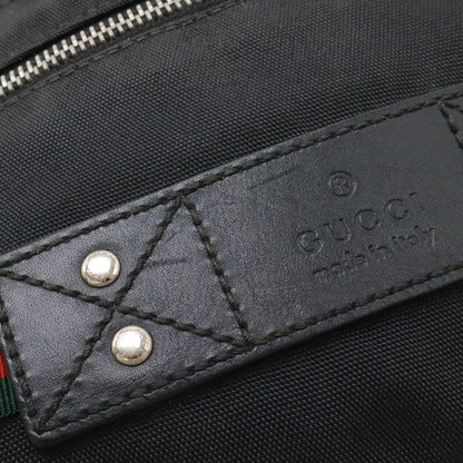 Gucci Belt Bag Waist Pouch Hip Nylon Canvas Black Silver — view 3