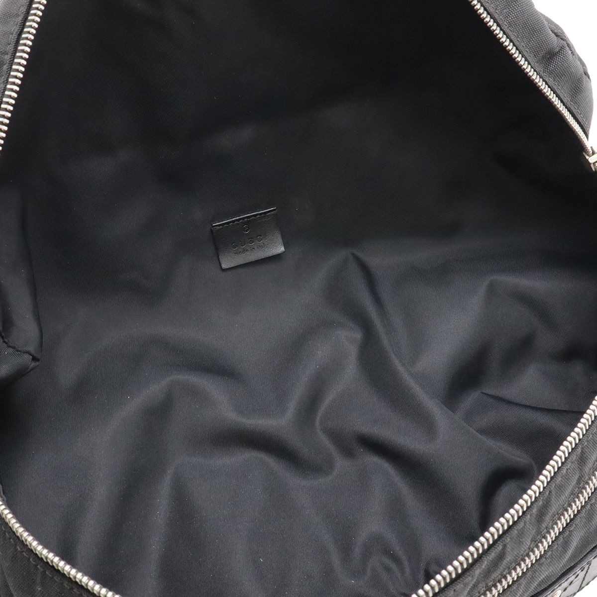 Gucci Belt Bag Waist Pouch Hip Nylon Canvas Black Silver — view 6