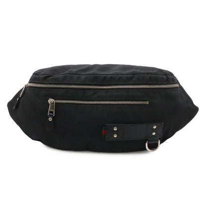 Gucci Belt Bag Waist Pouch Hip Nylon Canvas Black Silver