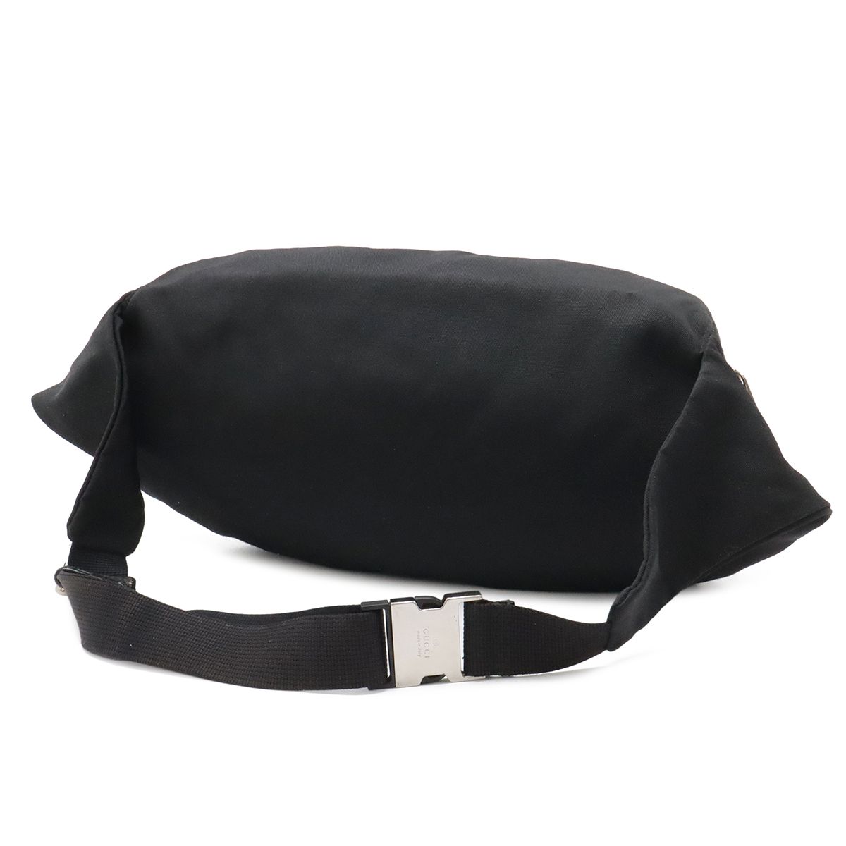 Gucci Belt Bag Waist Pouch Hip Nylon Canvas Black Silver — view 2
