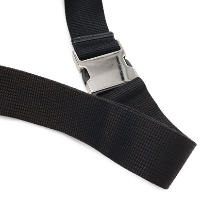 Gucci Belt Bag Waist Pouch Hip Nylon Canvas Black Silver — view 5