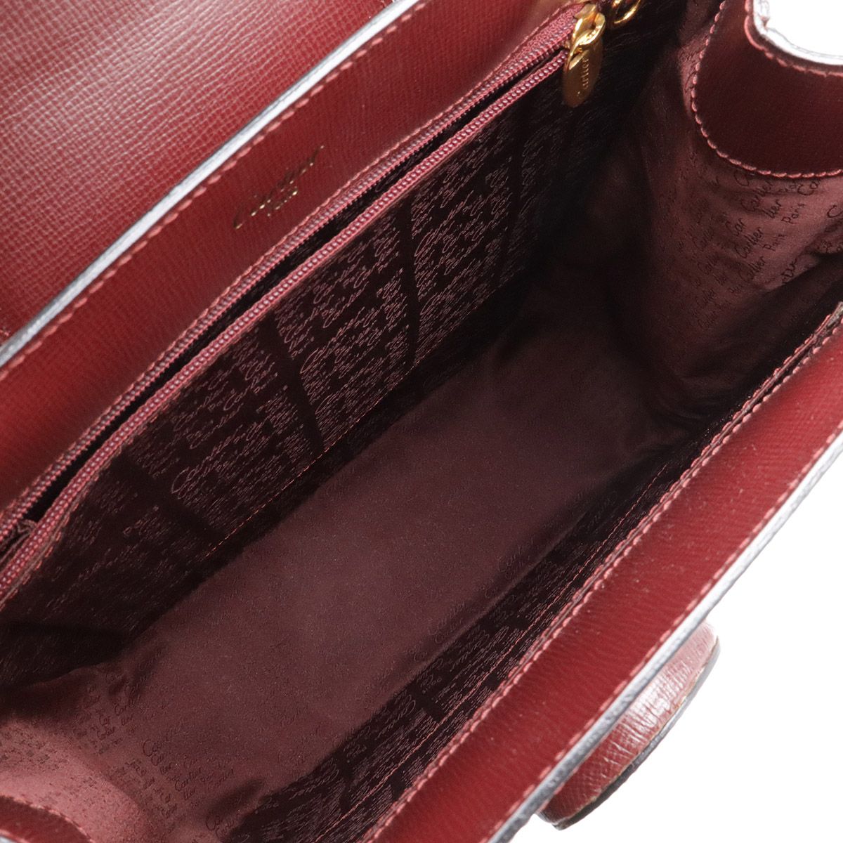 Cartier Must Line Must de Cartier Tote Shoulder Bag Semi Leather Bordeaux — view 5
