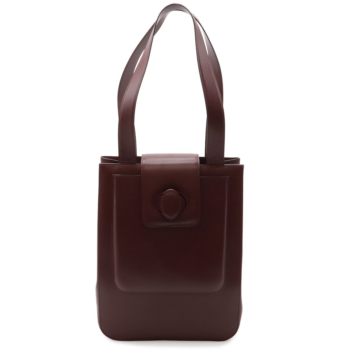 Cartier Must Line Must de Cartier Tote Shoulder Bag Semi Leather Bordeaux