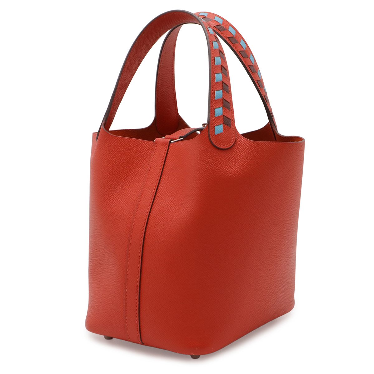 Hermes Picotin Lock PM Tresage de Cuir Tote Veau Epsom le Juku Red — view 2