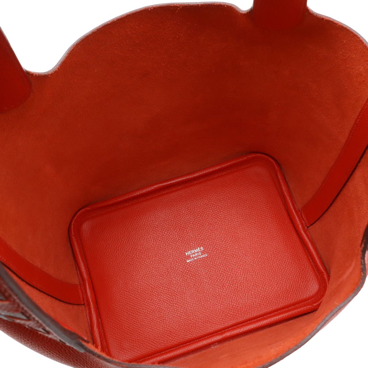 Hermes Picotin Lock PM Tresage de Cuir Tote Veau Epsom le Juku Red — view 5