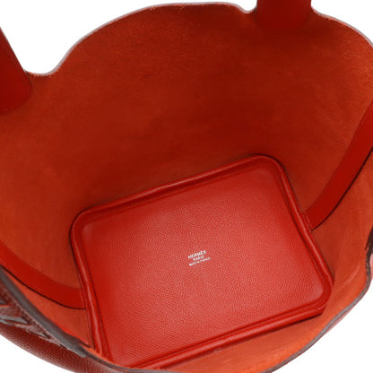 Hermes Picotin Lock PM Tresage de Cuir Tote Veau Epsom le Juku Red — view 5