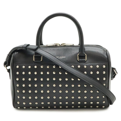 Saint Laurent Paris YSL Yves Baby Duffle Handbag 2-Way Shoulder Leather Studs