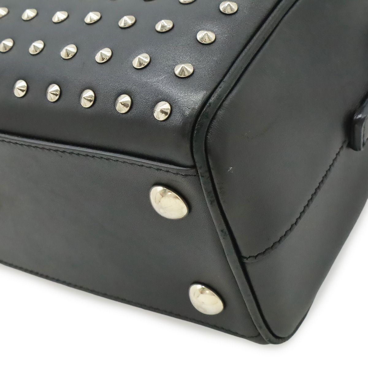 Saint Laurent Paris YSL Yves Baby Duffle Handbag 2-Way Shoulder Leather Studs — view 3