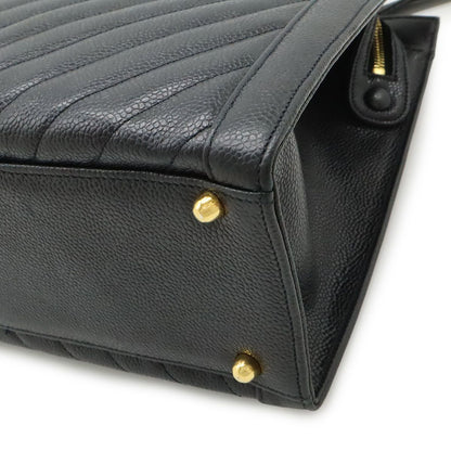 Chanel Blanc Stitch 2-Way Shoulder Bag Chain Leather Black Gold — view 3