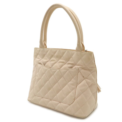Chanel Quilted CC Logo Medallion Tote Shoulder Bag Canvas Leather Pink Gold — view 2