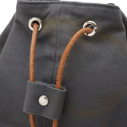 Hermes Polochonmi Mill GM Shoulder Bag Drawstring Canvas Leather Gray — view 4