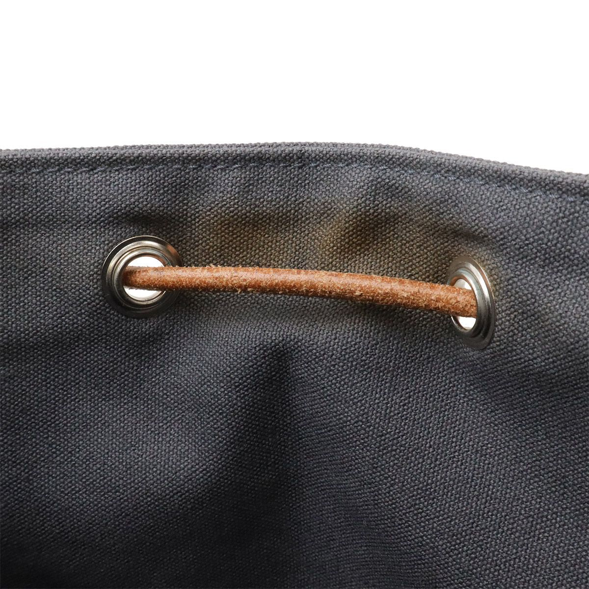 Hermes Polochonmi Mill GM Shoulder Bag Drawstring Canvas Leather Gray — view 6