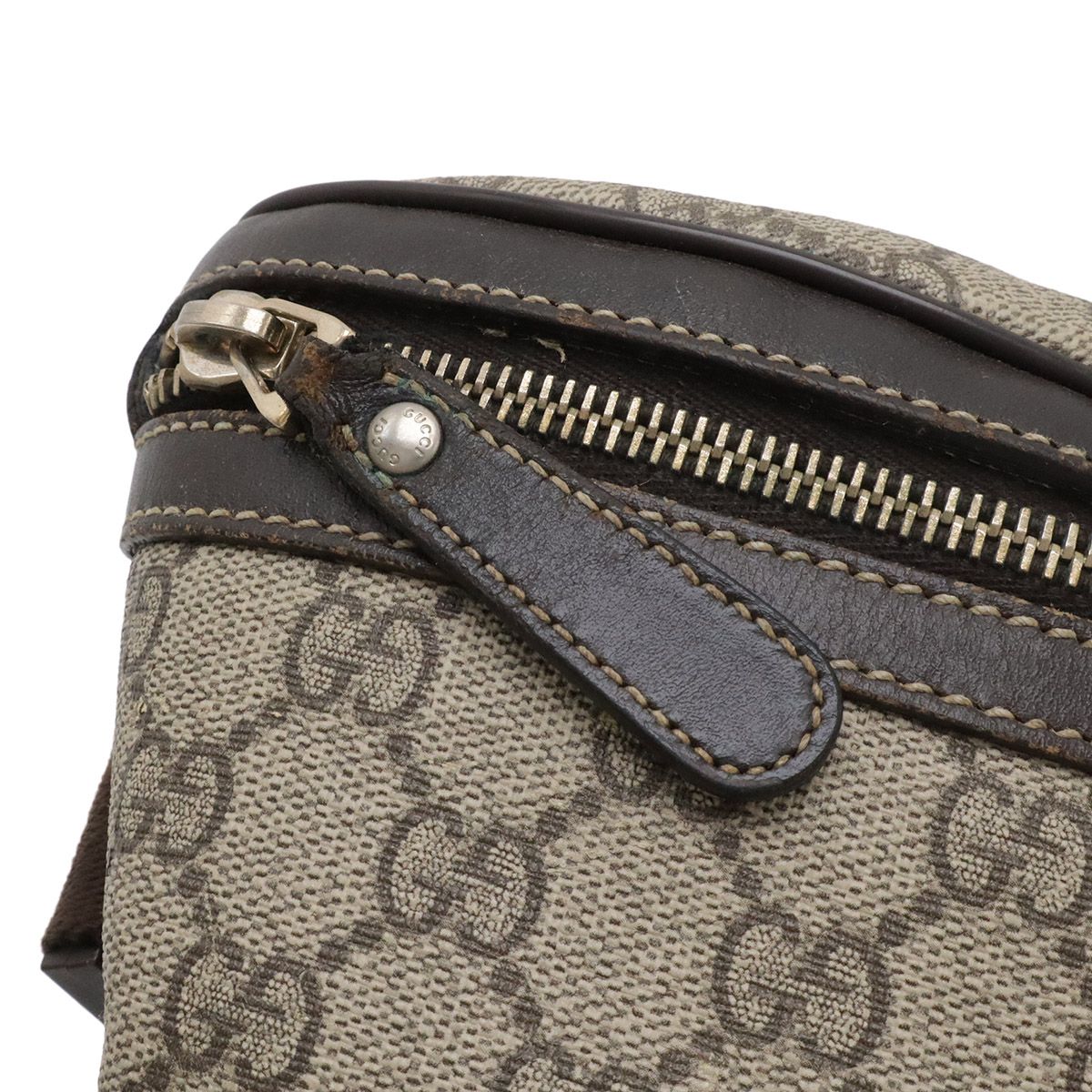 Gucci GG Plus Supreme Belt Bag Hip Leather Beige Brown — view 6
