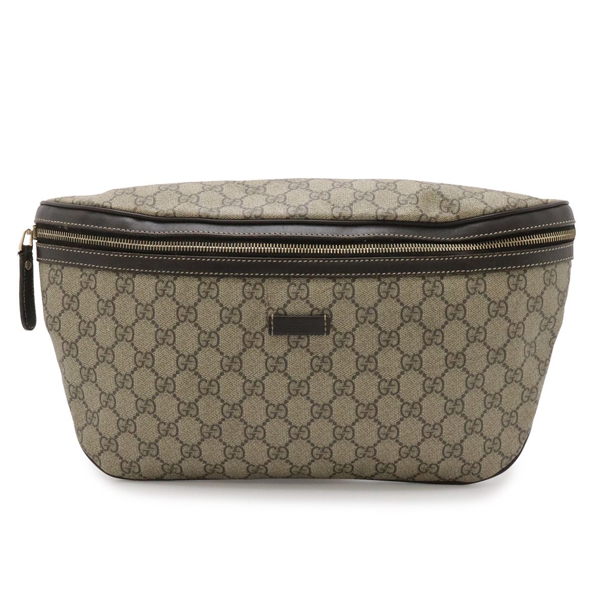 Gucci GG Plus Supreme Belt Bag Hip Leather Beige Brown