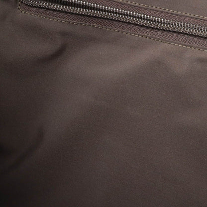 Prada Triangle Logo Tote Big Shoulder Bag Crossbody Canvas Leather Khaki Brown — view 8