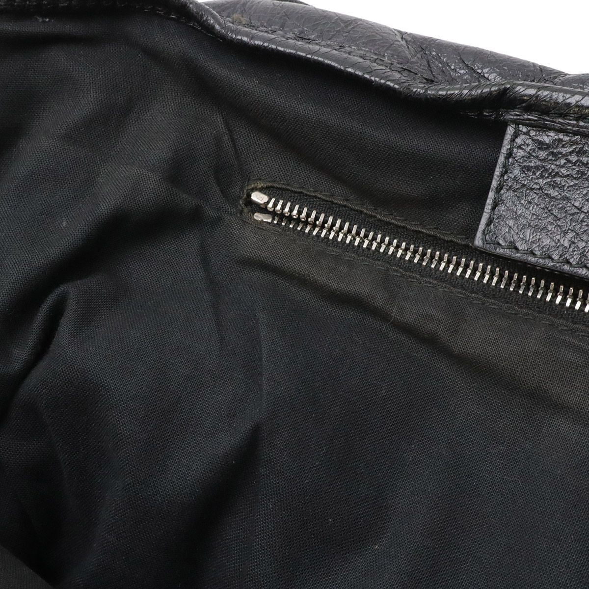 Balenciaga Navy Cabas S Logo Wrinkled Tote Leather Black — view 8