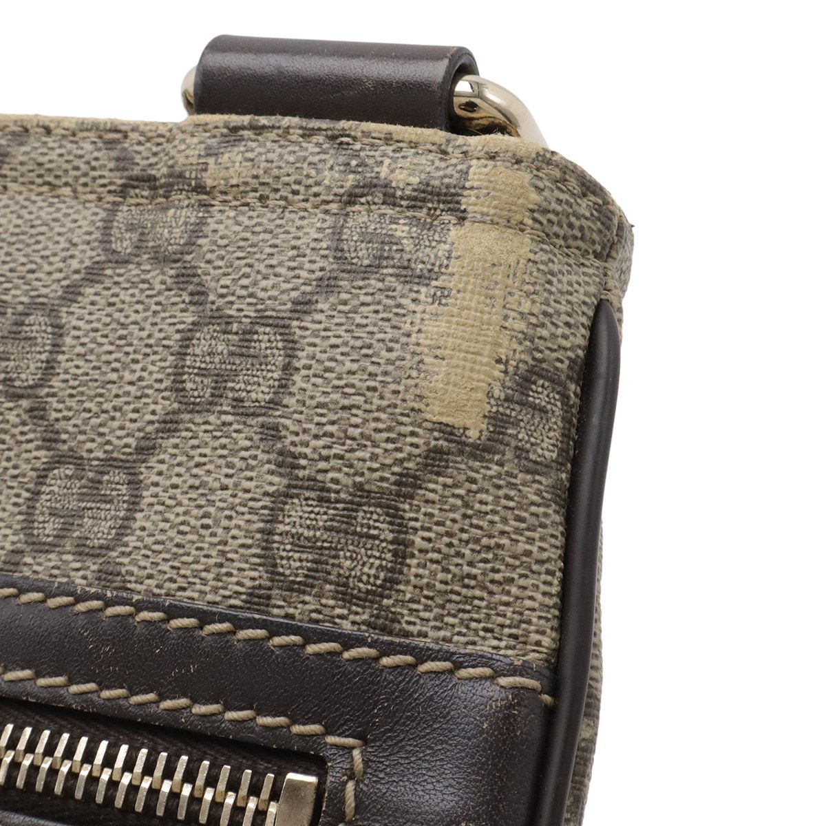 Gucci GG Supreme Plus Shoulder Bag Crossbody Depth Khaki Beige Dark Brown Gold — view 4
