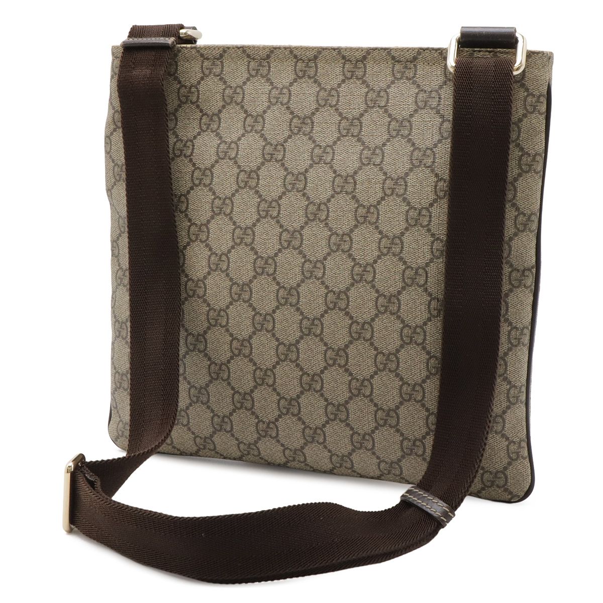 Gucci GG Supreme Plus Shoulder Bag Crossbody Depth Khaki Beige Dark Brown Gold — view 2