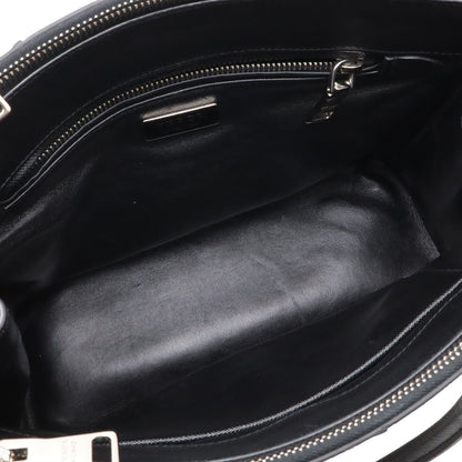 Prada Galleria Striped Triangle Handbag Saffiano Leather Nero Black White — view 6