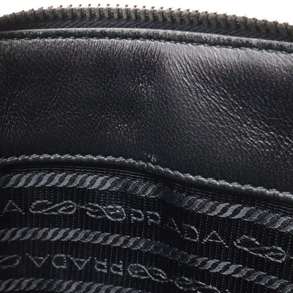 Prada Galleria Striped Triangle Handbag Saffiano Leather Nero Black White — view 9