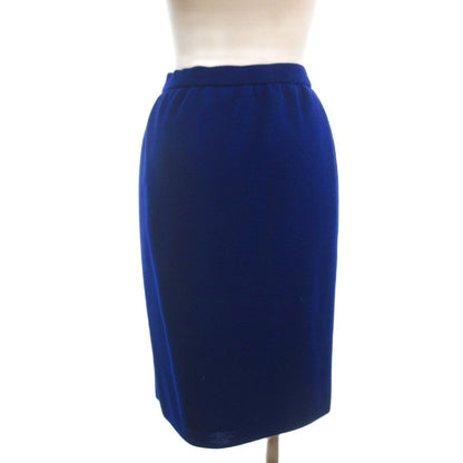 Saint Laurent Yves Set Knit Jacket Skirt Knee Length Check Wool Red Blue — view 8