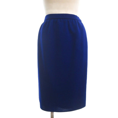 Saint Laurent Yves Set Knit Jacket Skirt Knee Length Check Wool Red Blue — view 6