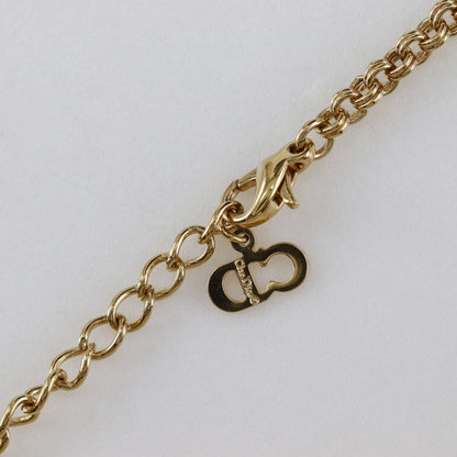 Dior CD Logo Gold Plated Line Stone Necklace — view 5