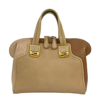 Fendi Handbag Chameleon Mini Beige Light Brown Pink Leather