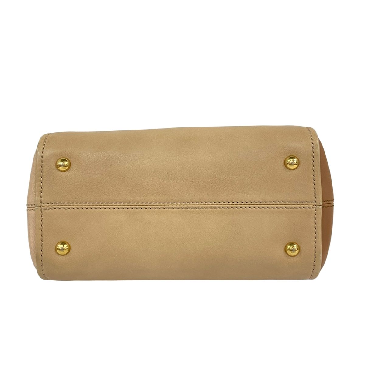 Fendi Handbag Chameleon Mini Beige Light Brown Pink Leather — view 5