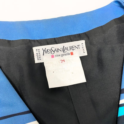 Saint Laurent Yves Collarless Jacket Cotton Border 34 Multicolor — view 8