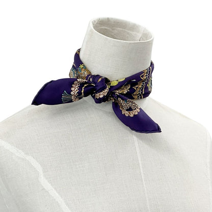 Hermes Scarf Petit Carre Bibliotheque Library Silk Purple Multicolor — view 5