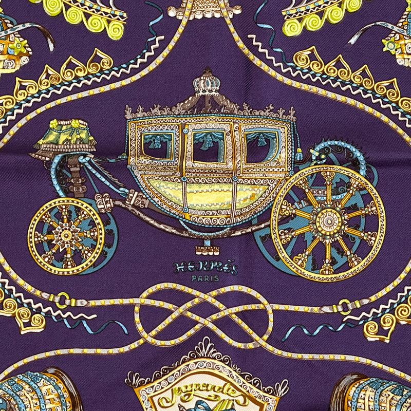 Hermes Scarf Petit Carre Bibliotheque Library Silk Purple Multicolor — view 2