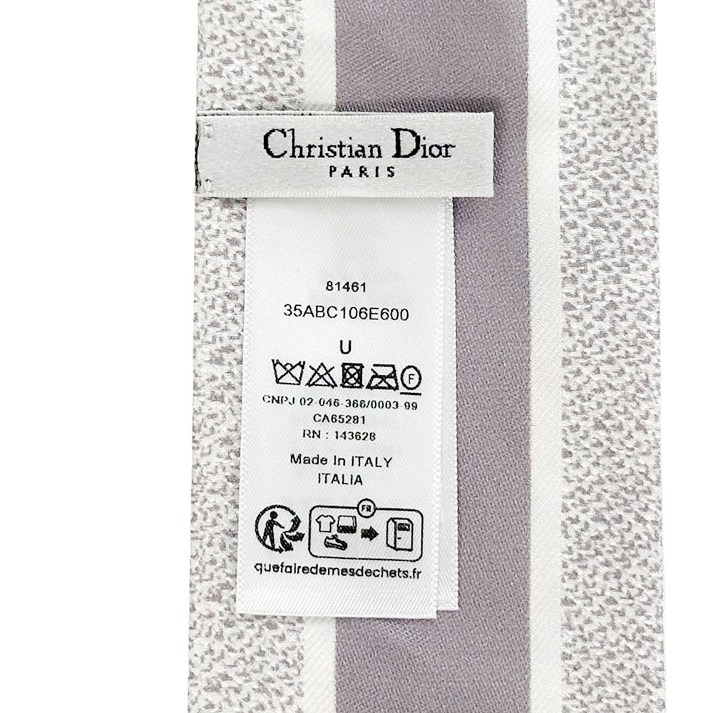 Dior Scarf Mitzah Silk Purple Blue Multicolor Logo Floral — view 6