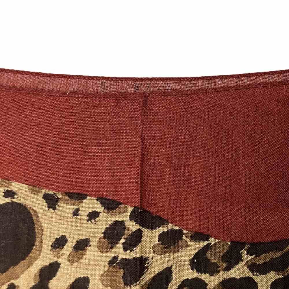 Saint Laurent Yves Large Scarf Leopard Print Silk Blend Vintage Red — view 5