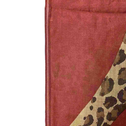 Saint Laurent Yves Large Scarf Leopard Print Silk Blend Vintage Red — view 6