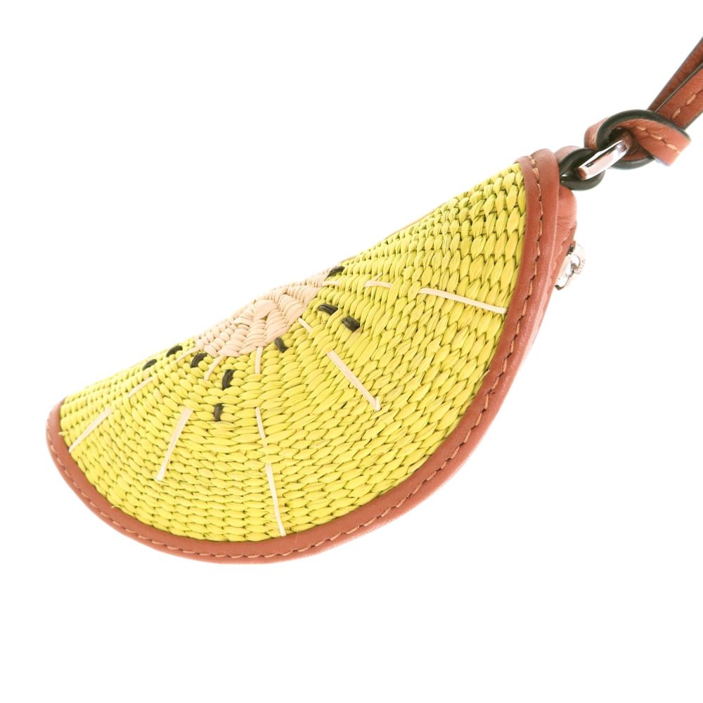 Loewe Paula's Ibiza Kiwi Coin Purse Calf Earcarashi Case Green Brown — view 4