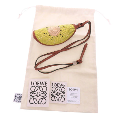 Loewe Paula's Ibiza Kiwi Coin Purse Calf Earcarashi Case Green Brown — view 2
