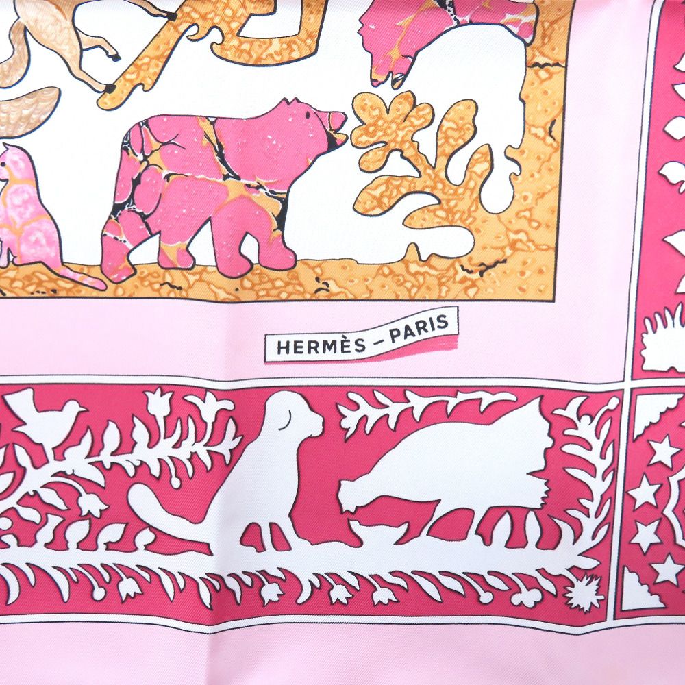 Hermes Carre 90 Early America Vintage Silk Shawl Pink Scarf — view 3