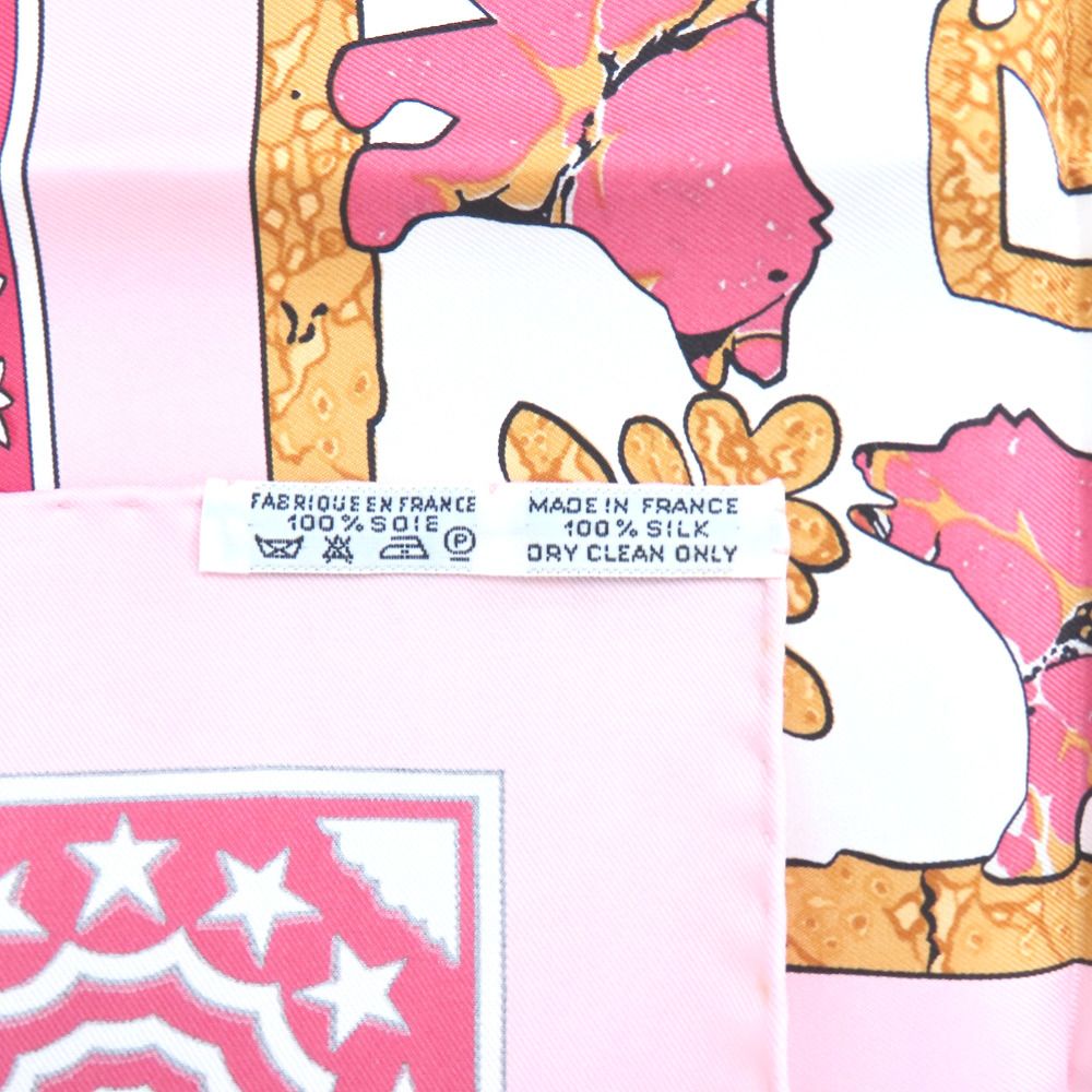 Hermes Carre 90 Early America Vintage Silk Shawl Pink Scarf — view 4