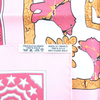 Hermes Carre 90 Early America Vintage Silk Shawl Pink Scarf — view 4
