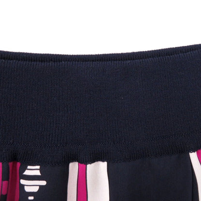 Hermes Twill Rene Coupe Geometric Skirt 36 Silk Rayon Navy Rouge Purple — view 4
